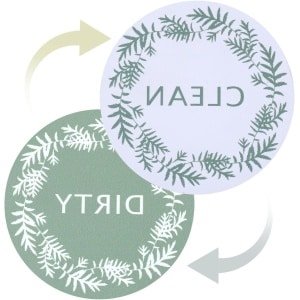 Egoods - Vaatwasser Magneet Schoon en Vuil Indicator van Roestvrij Staal Thuisorganisatie (Wit, Lichtgroen) - Keuken Accessoire, Afwasmachine Gadget, Magnetisch Flip Bord