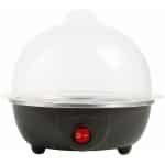 Elektrische Eierkoker met Maatbeker en Deksel - Zwarte 7-Eieren Stomer - Automatische Uitschakeling Eierkoker Machine Zacht Medium of Hard Gekookte Eieren Maker - Eierpocheren voor Keuken