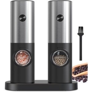 Elektrische Peper- en Zoutmolenset met Verstelbare Grofheid en LED-Licht - Ideaal voor Keuken en Barbecue