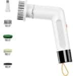 Elektrische Schoonmaakborstel met 5 Verwisselbare Borstels - LED Display - Elektrische Spinborstel voor Huishouden, Badkamer, Tegels, Keuken, Banden