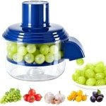 Elektrische fruitschiller - Automatische schiller - Geschikt voor druiven, cherrytomaten en knoflookteentjes - Perfect voor gebruik in de keuken, bij het maken van salades en voor picknicks - Draagbaar - Oplaadbaar