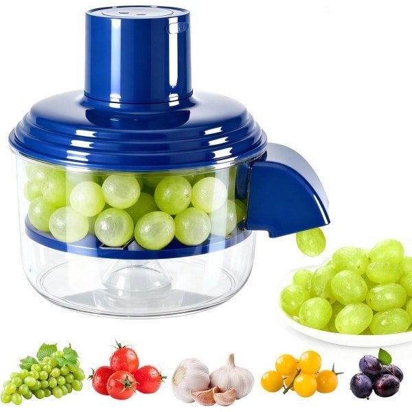 Elektrische fruitschiller - Automatische schiller - Geschikt voor druiven, cherrytomaten en knoflookteentjes - Perfect voor gebruik in de keuken, bij het maken van salades en voor picknicks - Draagbaar - Oplaadbaar