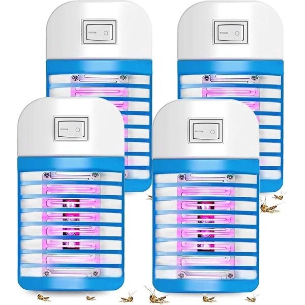 Elektrische muggenlamp - niet giftig - veilig - elektrisch vliegengaas - licht - huis - tuin - keuken - woonkamer - insecten - muggen - vliegen - vlinders - 4 stuks