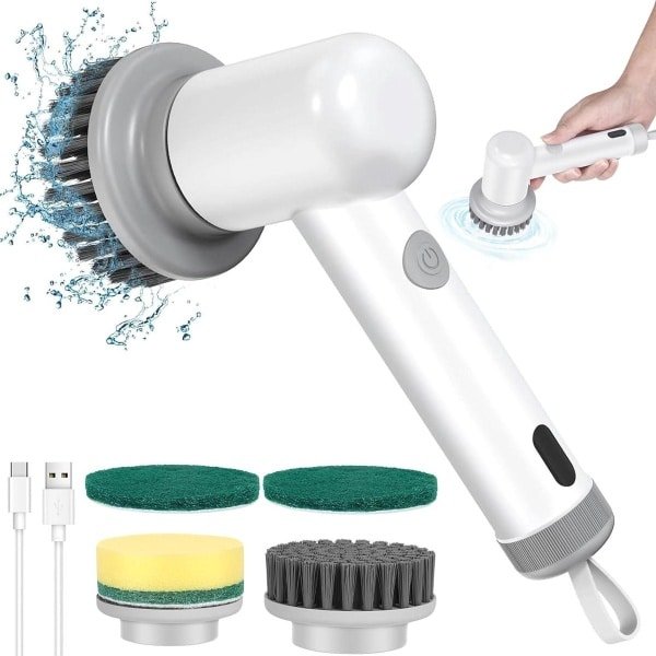 Elektrische reinigingsborstel voor keuken, wastafel en badkamer - Spin power scrubber (4 soorten hoofdreiniging)