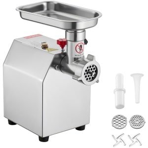 Elektrische vleesmolen met een capaciteit van 2,04 kg/min, 600 W tafelmodel van roestvrij staal met mes en maalplaat, worstmachine voor gebruik in de keuken en de horeca