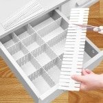 Famanu - DIY Lade Organizer 16 stuks, verstelbare ladeverdeler set voor kantoor, slaapkamer en keuken, opbergsysteem voor make-up en accessoires, wit