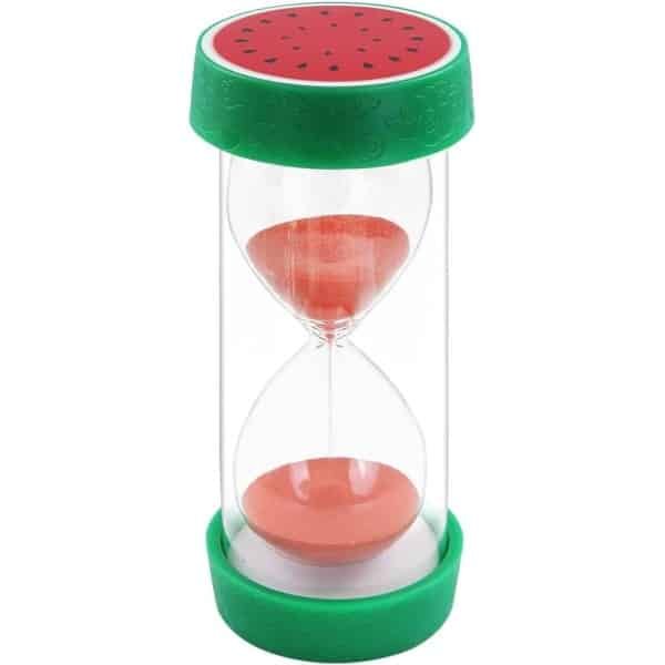 Fruit Zandloper Zandtimer voor Thuis en Keuken - Veilig en Kleurrijk Design - Countdown Decoratief Accessoire - Xmas Cadeau - Watermeloen Thema - 15 Minuten Tijdmeting