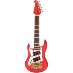 Gitaarmagneet voor koelkast - decoratieve hars magneet voor metalen oppervlakken - rood design met hoge simulatie - stijlvolle toevoeging aan uw keuken - muziekliefhebbers cadeau - elektrische gitaar accessoire.