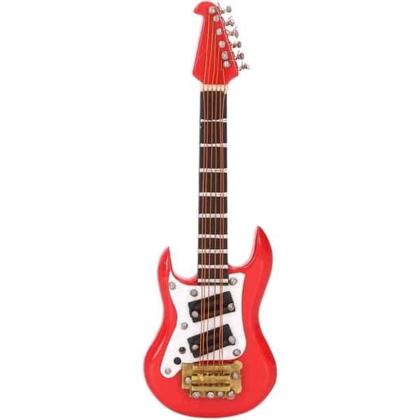 Gitaarmagneet voor koelkast - decoratieve hars magneet voor metalen oppervlakken - rood design met hoge simulatie - stijlvolle toevoeging aan uw keuken - muziekliefhebbers cadeau - elektrische gitaar accessoire.