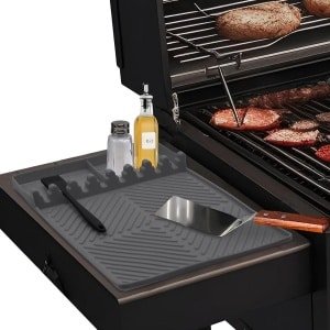 Grillmat siliconen spatelmat houder barbecue-accessoires drainagemat grijs-zijtafels keuken fornuis werkblad