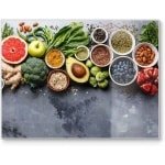 Grote Glazen Snijplank Superfood Design 40x30 cm - Antislip en Hygiënisch Keuken Accessoire