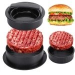 Hamburgerpers - Hamburgerpers - Inclusief 100 hamburgerpattypapiertjes - 3-in-1 antiaanbakvorm - Geschikt voor het maken van sandwichhamburgers, minihamburgers en vegetarische hamburgers - Keuken- en barbecuegereedschap en -accessoires