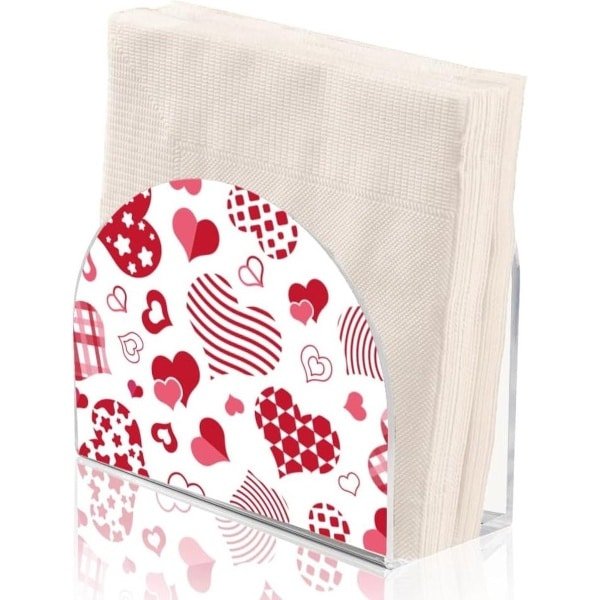 Harten Servethouder - Rode - Acryl - Cocktail - Voedseldispenser - Papierhouder - Tafel Keuken Restaurant - Home Decor - Bar Accessoires