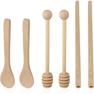 Houten Keuken Accessoires Set - 6 Stuks - Houtkleur - Hout