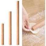 Houten deegroller van beukenhout voor pizza, pasta en brood - Set van 3 stuks - Keuken accessoires - Bakbenodigdheden.