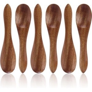Houten lepels set - 6 stuks - Mini serveerlepels voor honing, koffie, thee - Keuken accessoires - Kook- en serveerset - Houten roerlepels