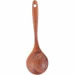 Houten mixing lepel voor salade en koken - Teak houten keukengerei - Natuurlijke lepel voor serveren - Krasvrij - Keuken accessoires