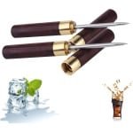Ijspikkel met houten handvat - RVS ijsbijlversnipperaar - 2-delige set - Keuken & bar accessoire - Picknick & camping benodigdheden
