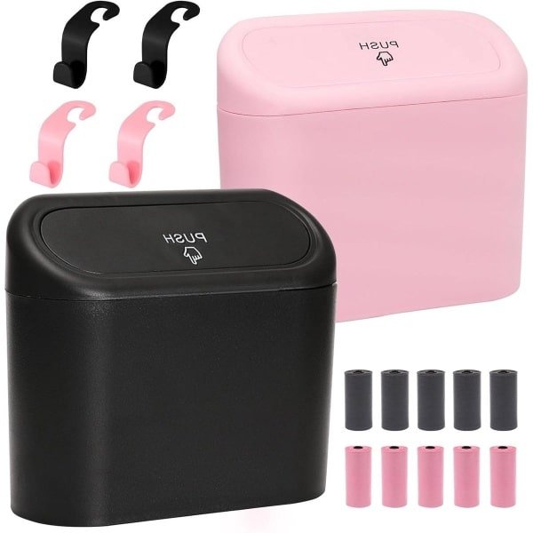 Inovra Plus - 2 stuks vuilnisemmers voor auto's met 150 afvalzakken - Ideaal voor auto, familie, kantoor en keuken - Auto-accessoires voorstoel