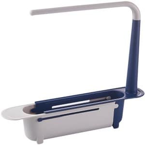 Keuken spoelbestand, Spoelbestand telescoop organisator, spoelbestand verstelbare stand, keuken tafel accessoires bak borstel (blauw)