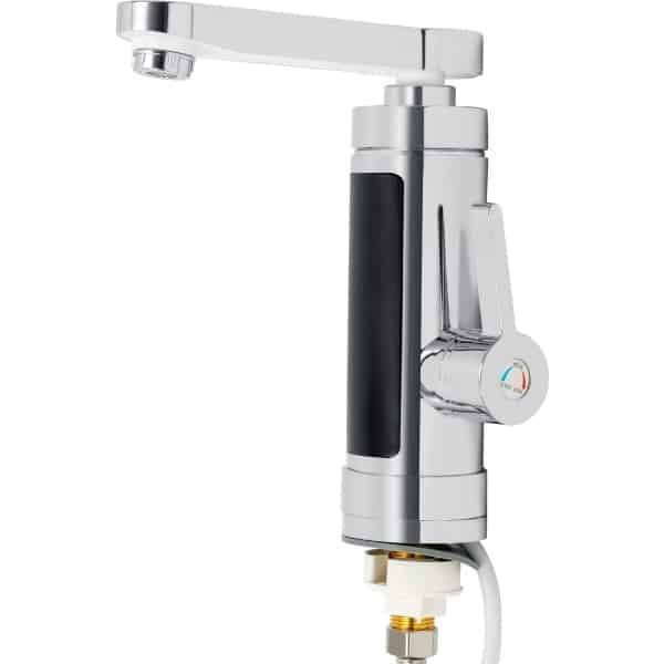 Keukenkraan 3000W Elektrische Kraan RVS Zilver LED Warmwaterkraan met Temperatuurweergave Voor Keuken Badkamer