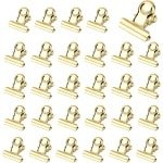 Kleine Goudkleurige Bulldog Paperclips - 60 stuks van 22 mm - Multifunctionele Clip voor Foto's - Kantoor en Keuken Accessoires - Handige Bindclips