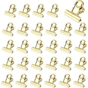 Kleine Goudkleurige Bulldog Paperclips - 60 stuks van 22 mm - Multifunctionele Clip voor Foto's - Kantoor en Keuken Accessoires - Handige Bindclips