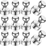 Magneten voor op de koelkast, set van 12, kleine krachtige koelkastmagneten voor whiteboards, accessoires voor klaslokaal/keuken, decoratie, ladekastset, must-have decoratie, kantoor/kalender/koelkast magnetische schattige ambachten, zilver, 25*30MM