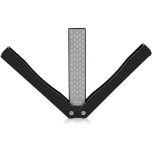 Messenslijper voor keuken en outdoor - Dubbelzijdige slijpsteen Grit 600/400 - Mes slijpen - Camping accessoire met vouwbaar ontwerp - Zwart