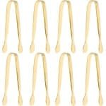 Mini tangen set voor suikerklontjes en ijsblokjes - serveertang voor keuken, restaurant, bruiloft - 8 stuks roestvrijstalen tangen - koffie accessoires met gouden afwerking - 11 cm lang.