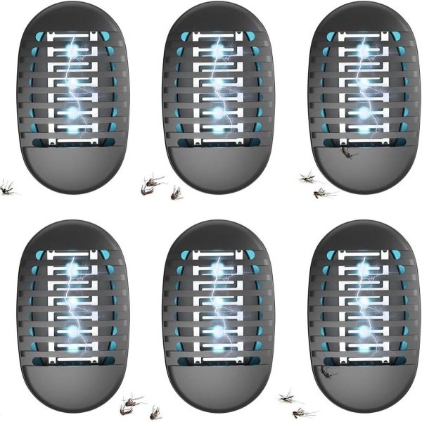 Muggenlamp elektrische insectenverdelger met uv-licht voor thuis-slaapkamer-motten-keuken-eetkamer (6 stuks)