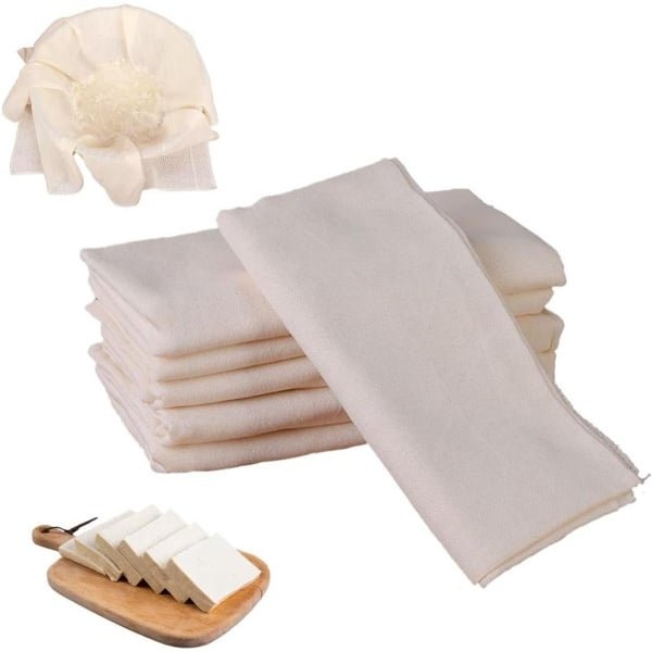 Passeerdoeken set van 4 herbruikbare filterdoeken van 100% katoen - 50 x 50 cm - voor kaas, boter, tofu, melk, sap - keuken accessoires