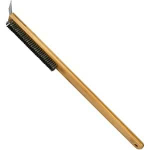 Pizza Steen Reinigingsborstel - 57.5 cm - Pizza ovenborstel - Barbecue Grill Reinigingsgereedschap Met Houten Handvat - Keuken Oven Accessoires - Draagbare Borstel - Met schraper - Accessoires voor buiten pizzaoven