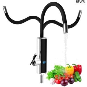 RFWR® 3000 W Elektrische Waterkraan met LED Temperatuurweergave - Draaibaar en Flexibel voor Keuken en Badkamer