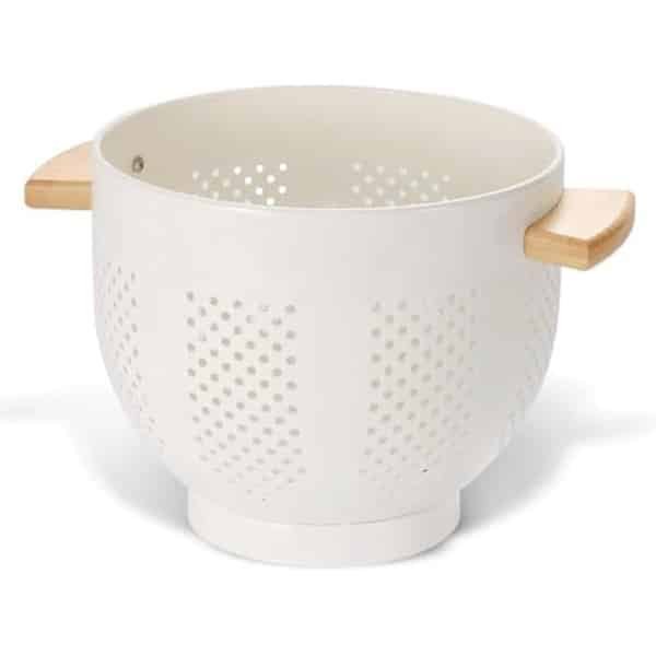 Roestvrijstalen Zeef met Houten Handvat - 22cm Keuken Accessoire voor Pastagaren, Fruit en Groenten