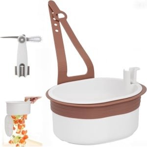 Roestvrijstalen Zeef voor Gootsteen met Fijnmazig Gaas - Keuken Accessoire in Zilverkleurige Afwerking