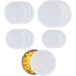 Ronte - Blikdeksels Set, 12 stuks, transparant kunststof, 4 maten, geschikt voor 400 g en 800 g blikjes, vershouden, keuken accessoires