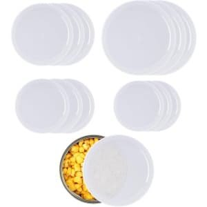 Ronte - Blikdeksels Set, 12 stuks, transparant kunststof, 4 maten, geschikt voor 400 g en 800 g blikjes, vershouden, keuken accessoires