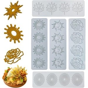 Ronte - Cake Embossing Fondant Mal - Set van 5 - Bladeren - Cake Decoraties - Chocolade - Keuken Accessoires.