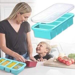 Ronte - Flexibele Silicone IJsblokjesvorm, Vierkante IJsblokjesbak met Deksel, 4-compartiment Siliconen Vriesbak met Deksel, Gemakkelijke Vrijgave, Voor Hasselloos Ijs Maken - Keuken Accessoire, Diepvriezer Accessoire, Siliconen IJsblokjesmal