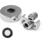 Ronte - Messing Hoekkraan Zilver Galvaniseren | Decoratieve Afdekking | Douchekop Accessoires Keuken Douche | Verstelbare Lengte | Excentrische Schroef