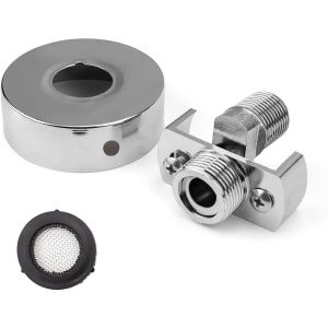 Ronte - Messing Hoekkraan Zilver Galvaniseren | Decoratieve Afdekking | Douchekop Accessoires Keuken Douche | Verstelbare Lengte | Excentrische Schroef