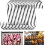 S-haakjes - roestvrijstalen vlees haken - 20 stuks (3 cm x 15 cm) - hoogwaardige rook haken - slager haak - keuken haak - vlees haak met punt - vlees haak voor keuken - barbecue - bakken - vlees accessoires