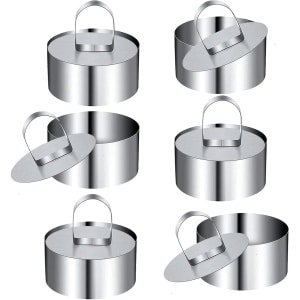 Set van 6 ronde dessertringen van roestvrijstaal voor koken en bakken - Keuken accessoires voor desserts - Professionele bakvormpjes