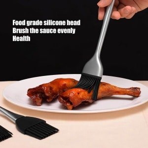 Siliconen hittebestendige gebakborstels met roestvrijstalen handvat voor barbecue en keuken - premium kwaliteit, bakken accessoires, koken gereedschap