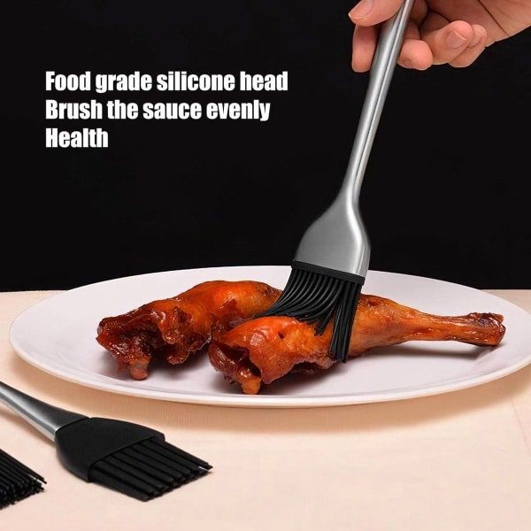Siliconen hittebestendige gebakborstels met roestvrijstalen handvat voor barbecue en keuken - premium kwaliteit, bakken accessoires, koken gereedschap