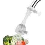 Spatbestendige kraanverlenger voor keuken, verstelbare slang met waterbesparing (grijs, 13 cm lengte) - keukenkraan accessoire en verlengstuk