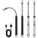 Staafaansteker plasma-aansteker lang elektrische aansteker - set van 4 stuks - USB-oplaadbaar - voor kaarsen aansteken in keuken .