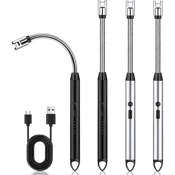 Staafaansteker plasma-aansteker lang elektrische aansteker - set van 4 stuks - USB-oplaadbaar - voor kaarsen aansteken in keuken .