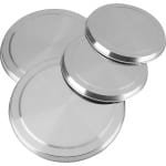 Stunq® 4 stuks roestvrijstalen afdekkingen kookplaat, afdekplaten in zilver, afdekplaten bescherming voor keuken, fornuis, elektrische kookplaat, 2 stuks 21 cm en 2 stuks 17 cm, hoog 1,5 cm